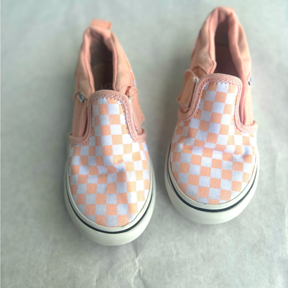 Vans| Vans kids checkered slip on shoes size 9.